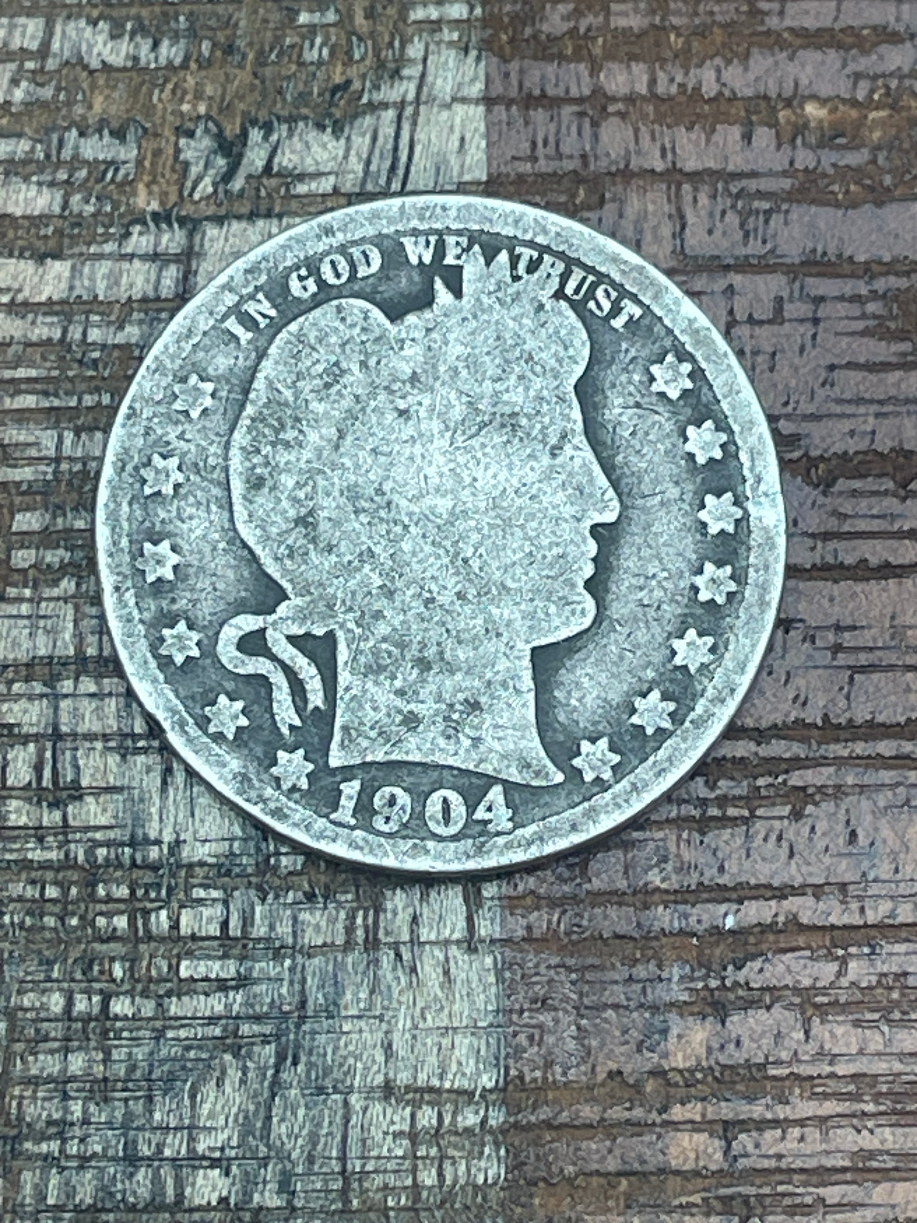 1904 25C US Barber Quarter Dollar