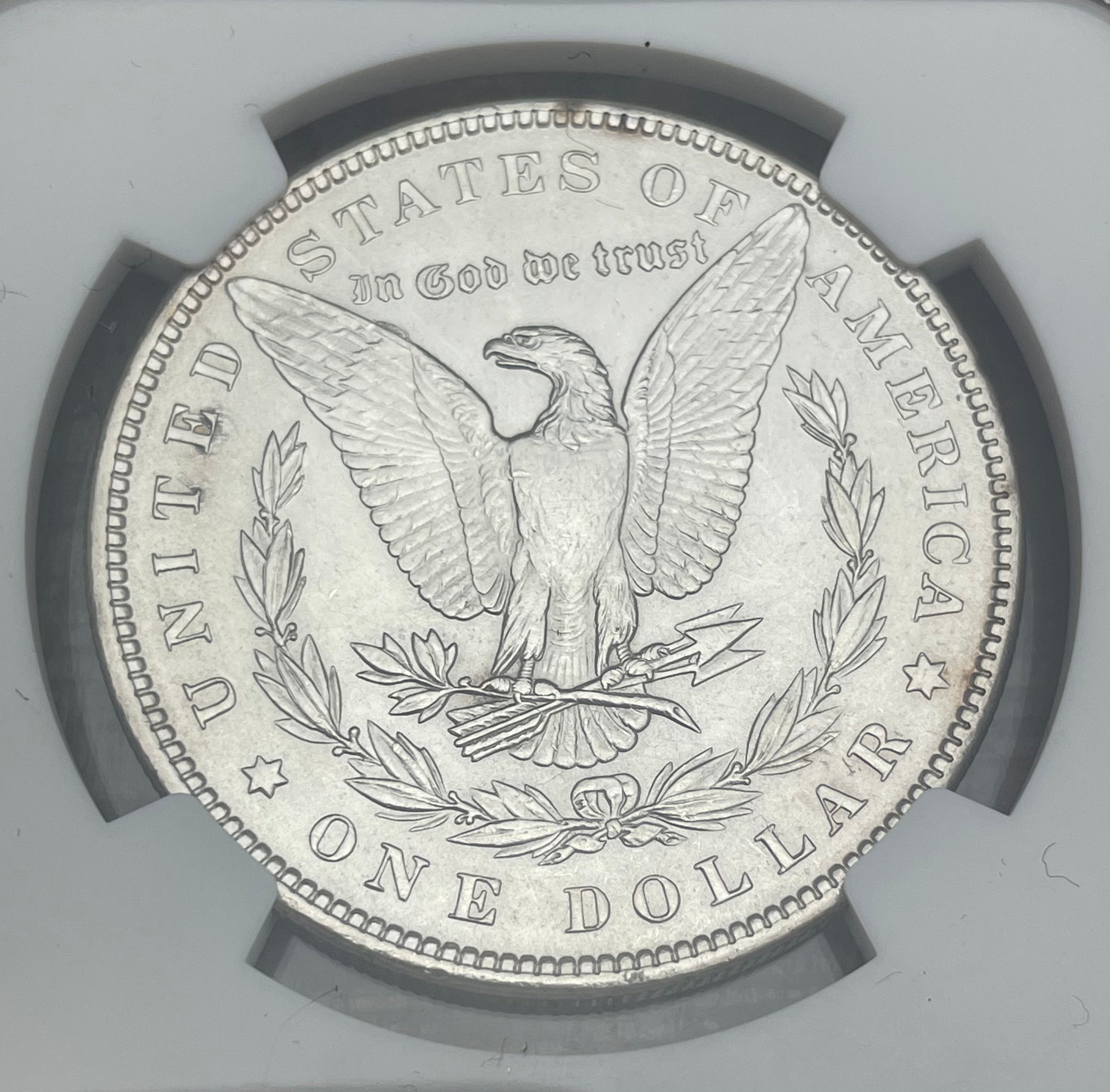 1889 $1 US Morgan Silver Dollar ~ Top-100 ~ VAM-22 BAR WING ~ NGC AU Details - Cleaned