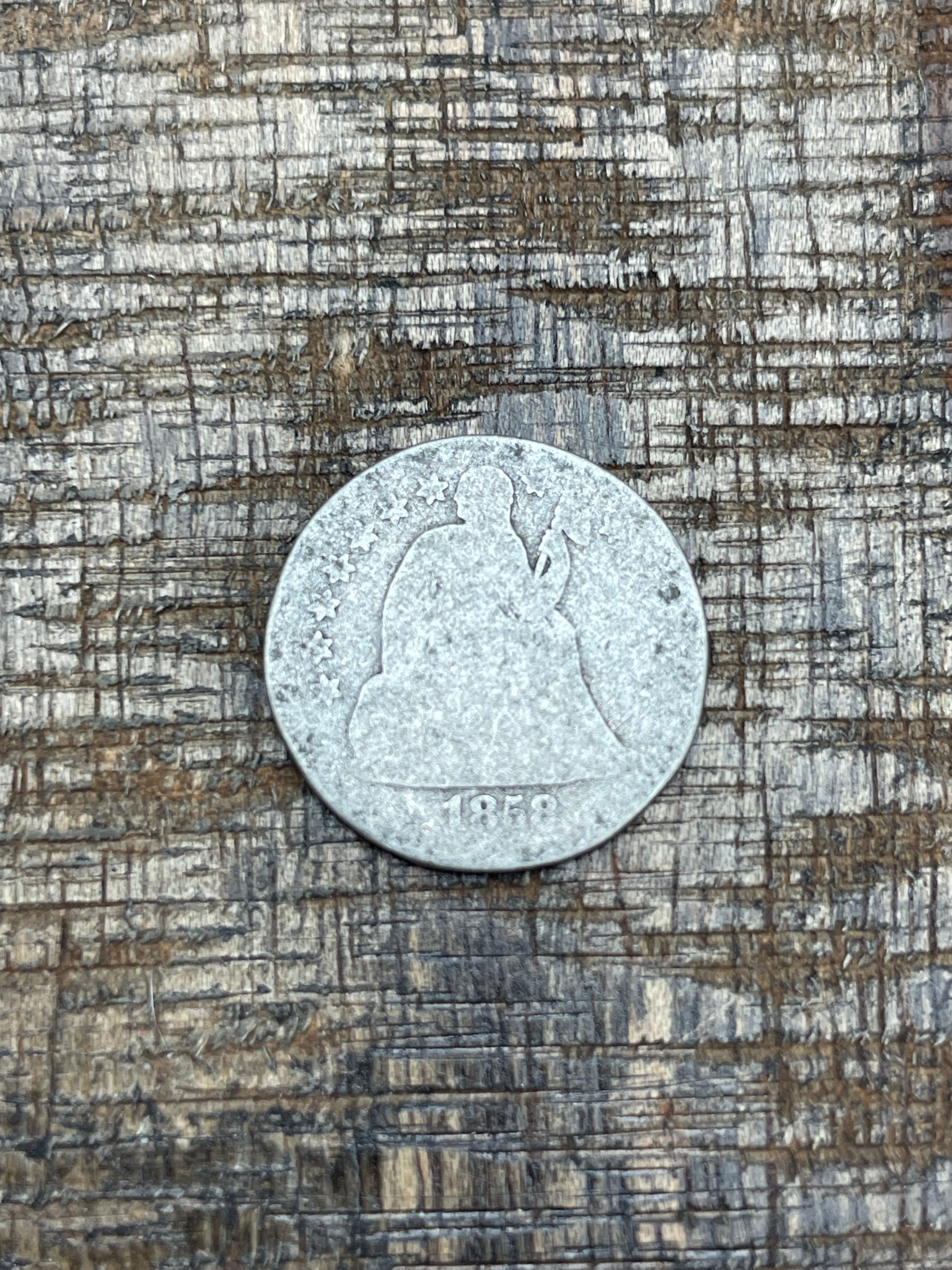 1858 10C US Seated Liberty Dime