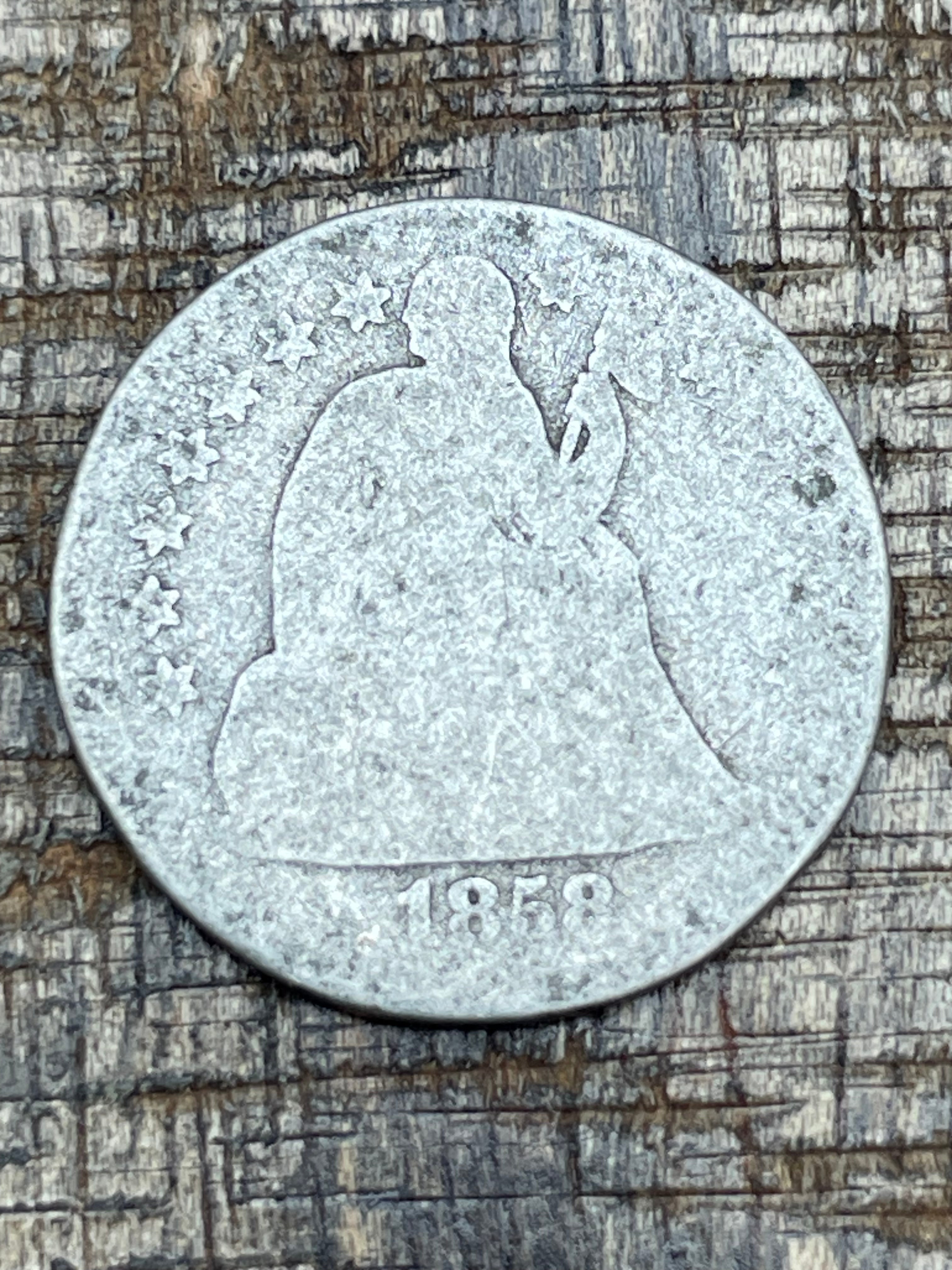 1858 10C US Seated Liberty Dime