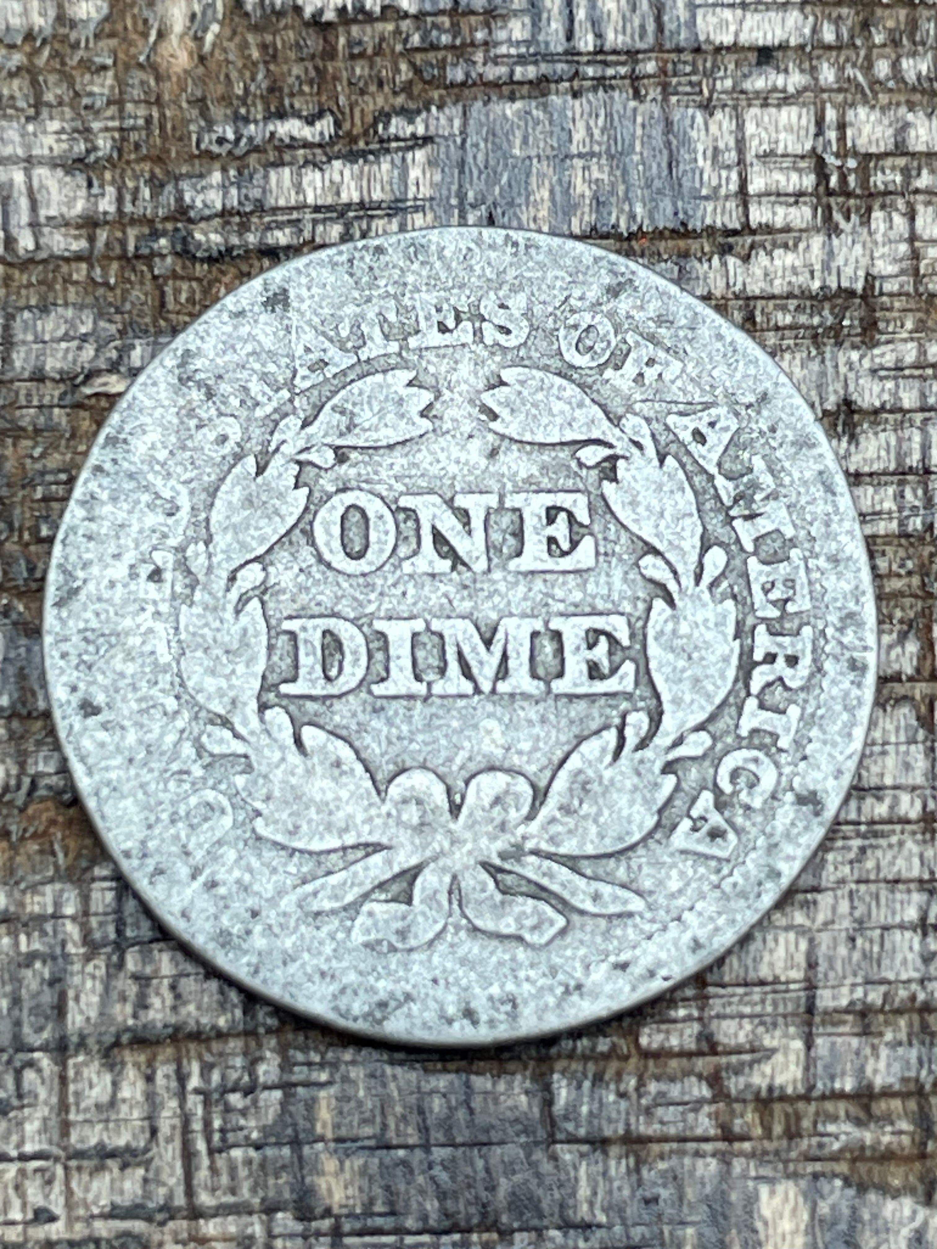 1858 10C US Seated Liberty Dime