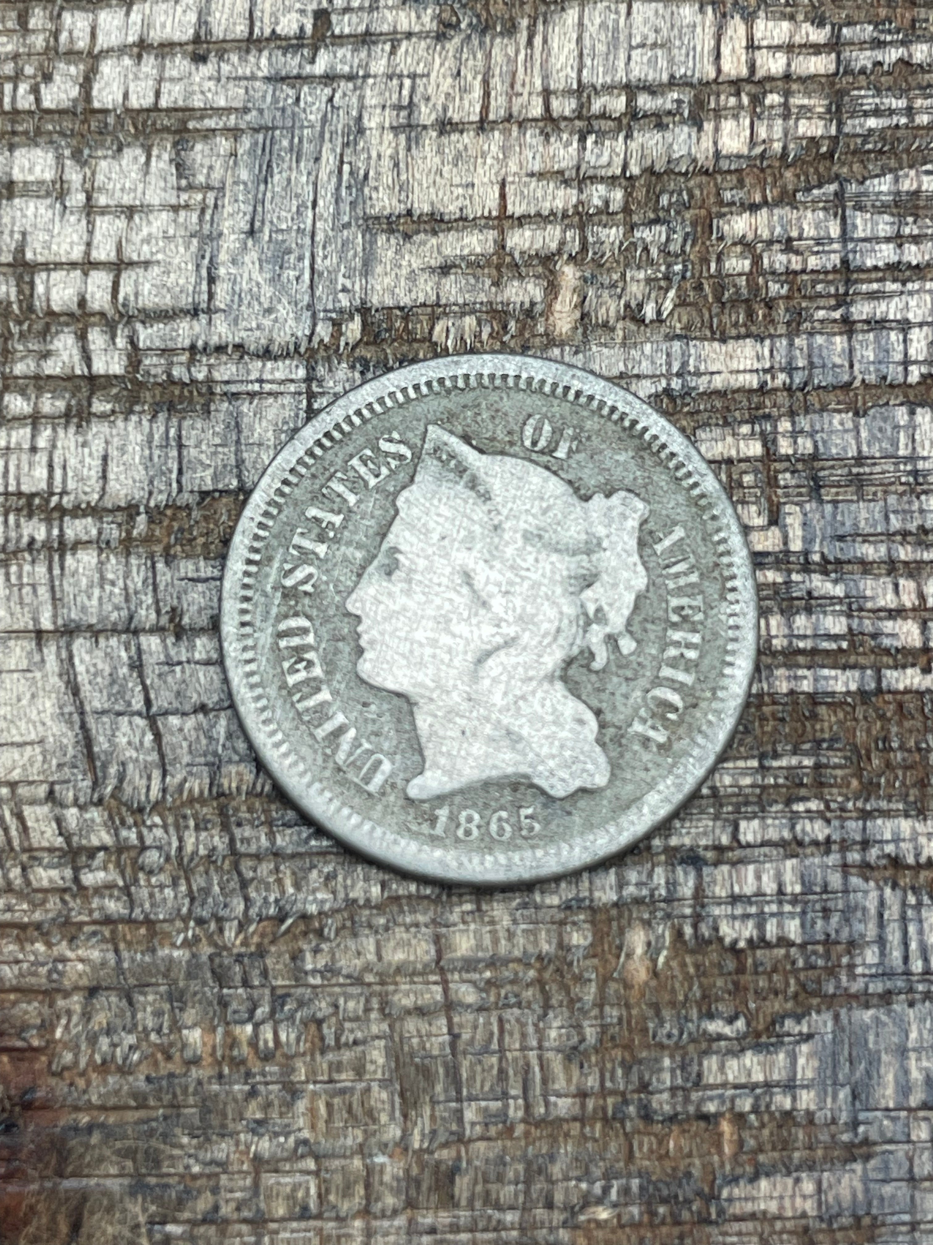 1865 3CN US Three Cent ~ Nickel