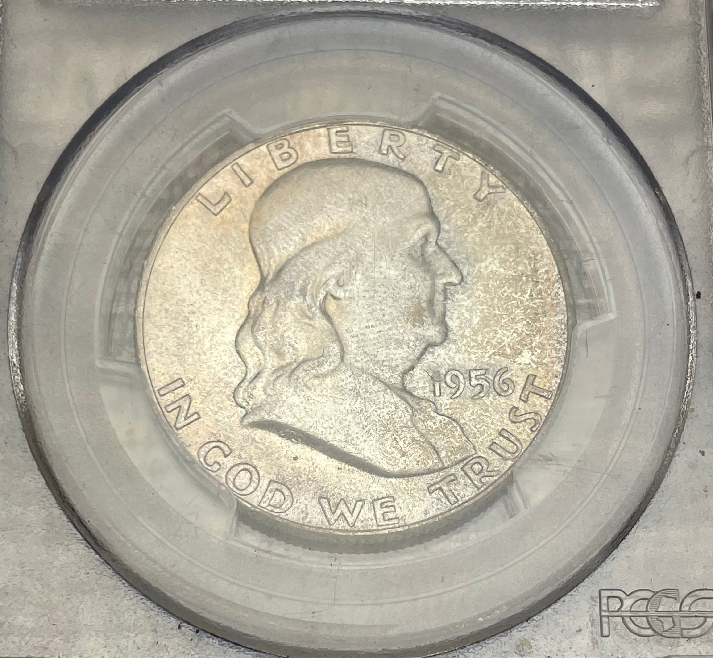 1956 50c Franklin Half Dollar PCGS MS64 +FBL