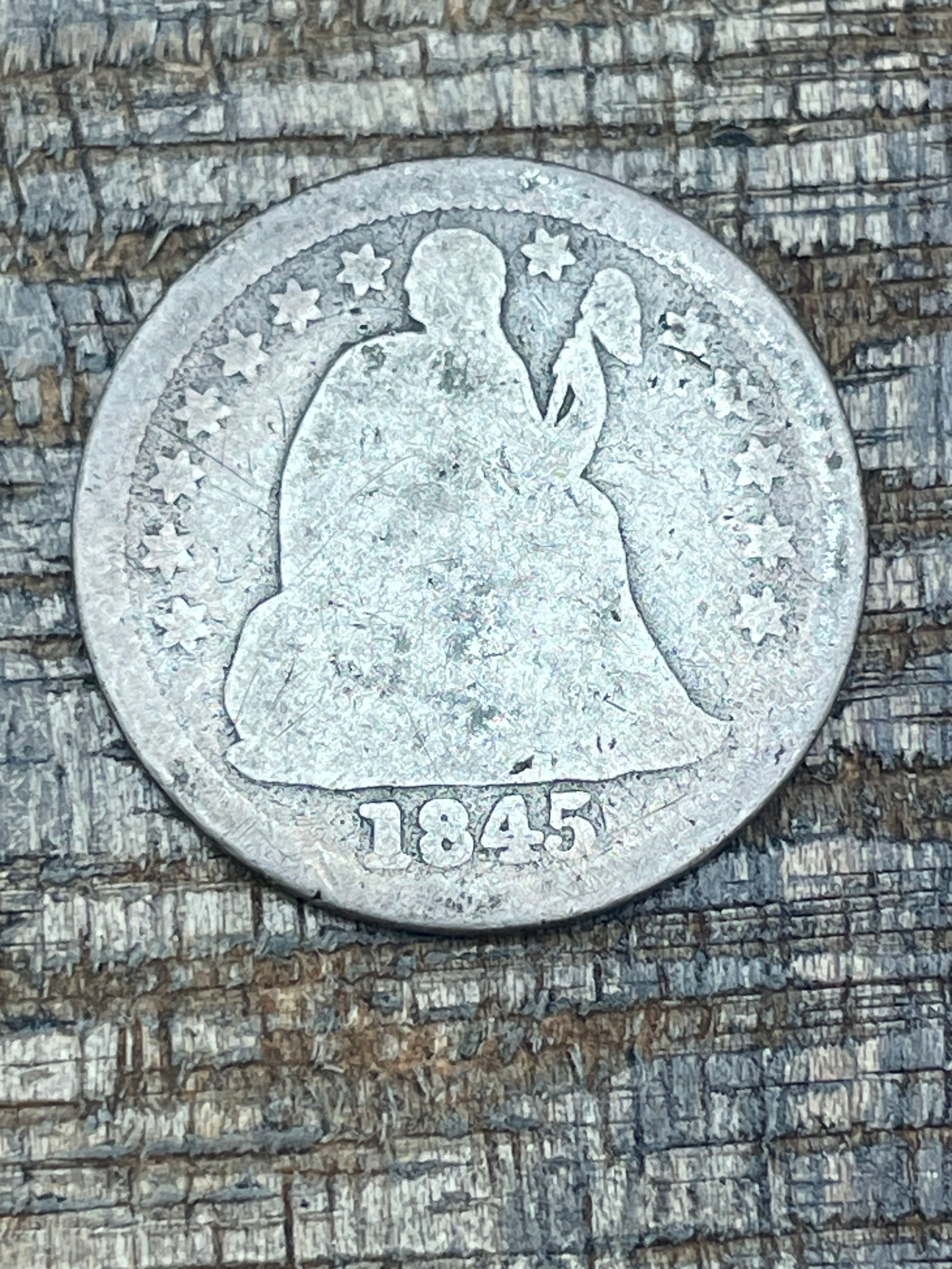 1845 10C US Seated Liberty Dime