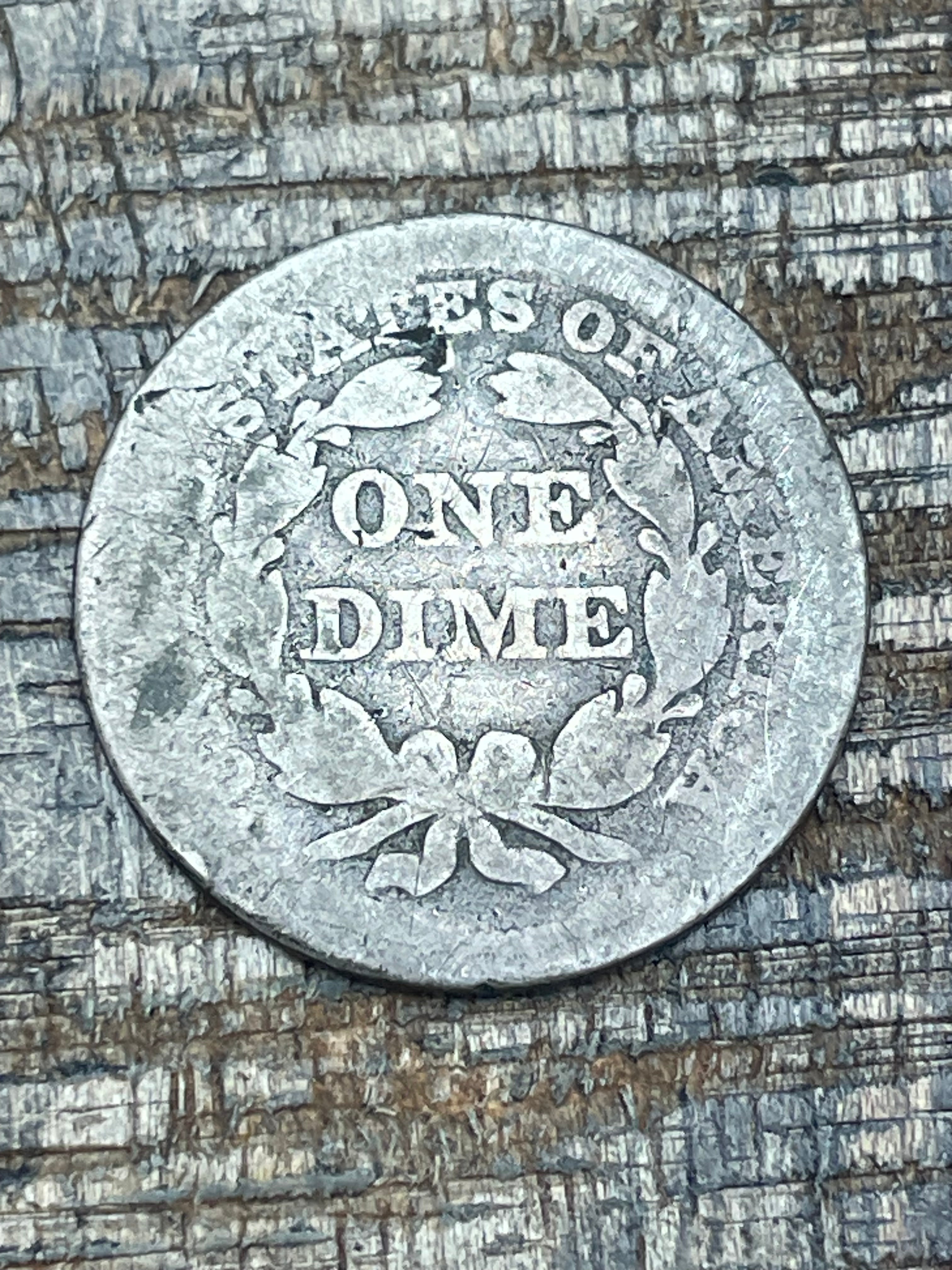 1845 10C US Seated Liberty Dime