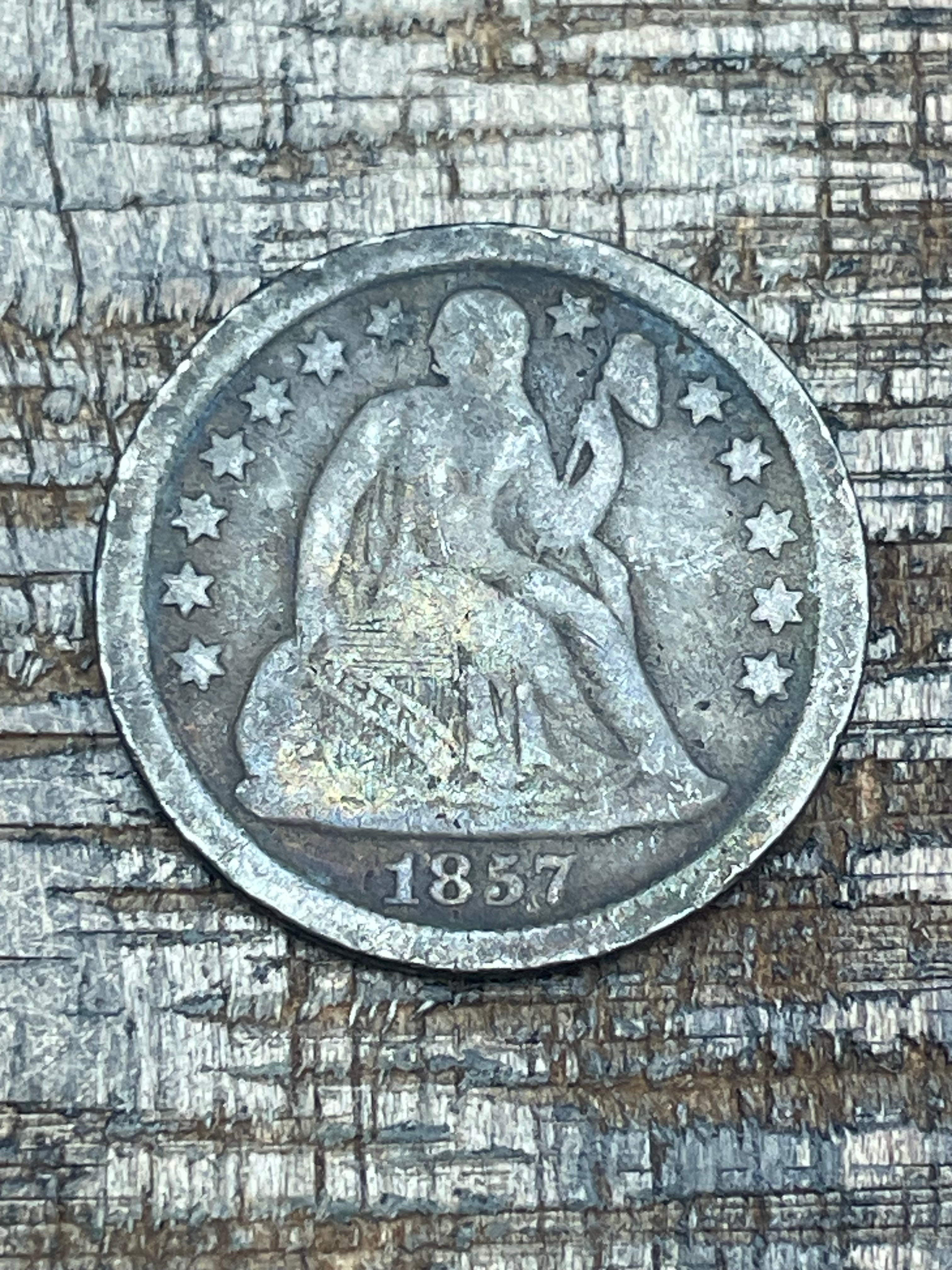 1857 10C US Seated Liberty Dime