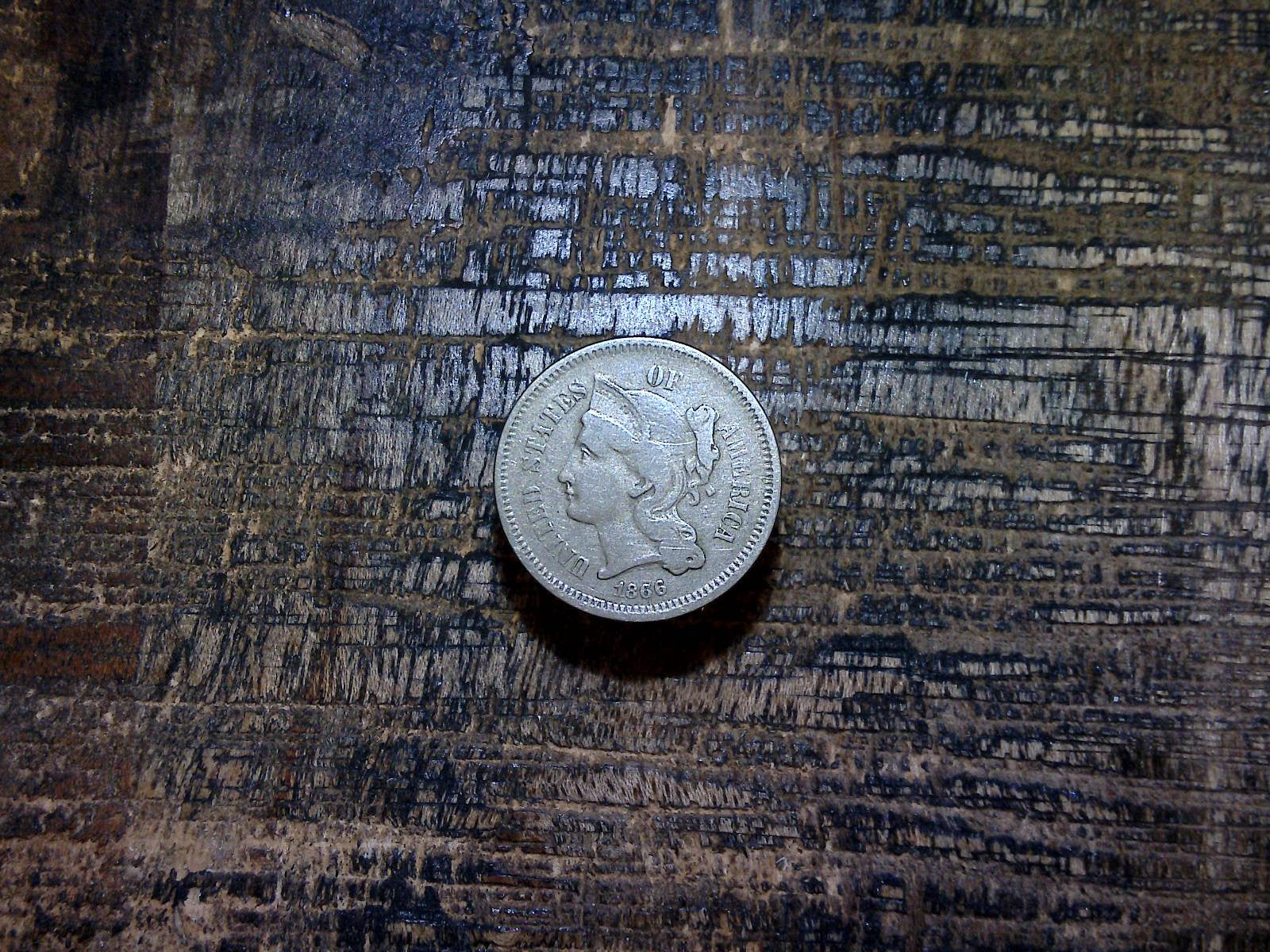 1866 3c US Three Cent Nickel
