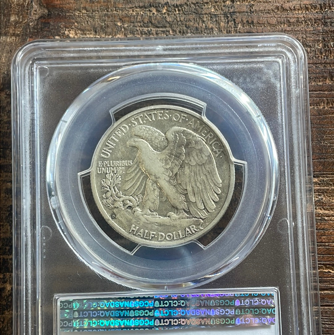 1938-D 50c Walking Liberty Half Dollar PCGS VF35