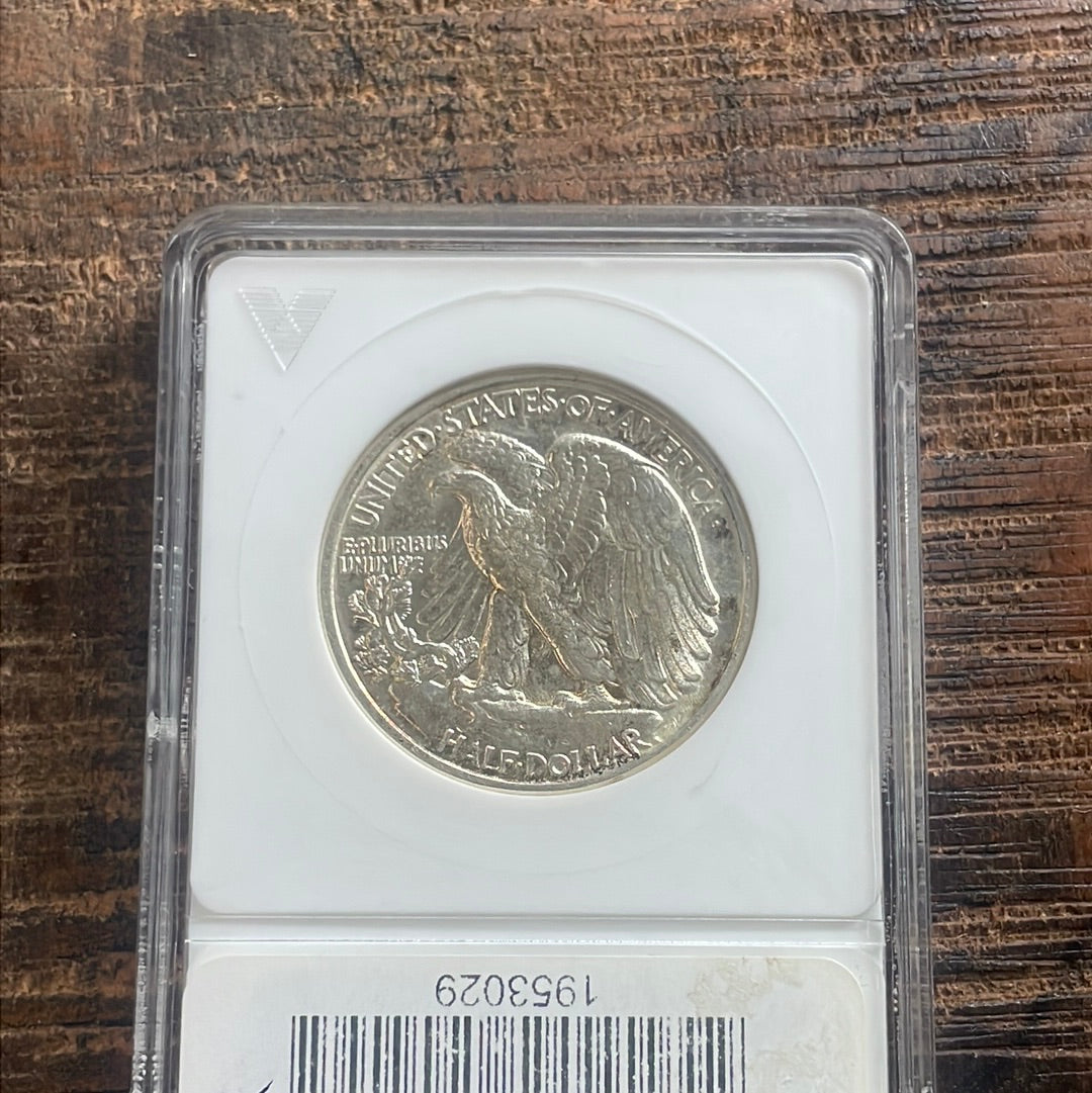 1942 50c Walking Liberty Half Dollar ANACS AU58