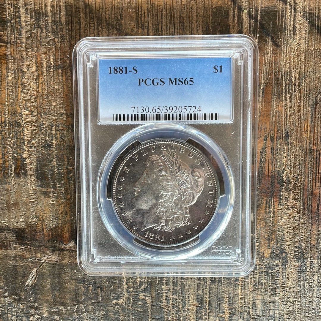 1881-S US $1 Morgan Silver Dollar PCGS MS65
