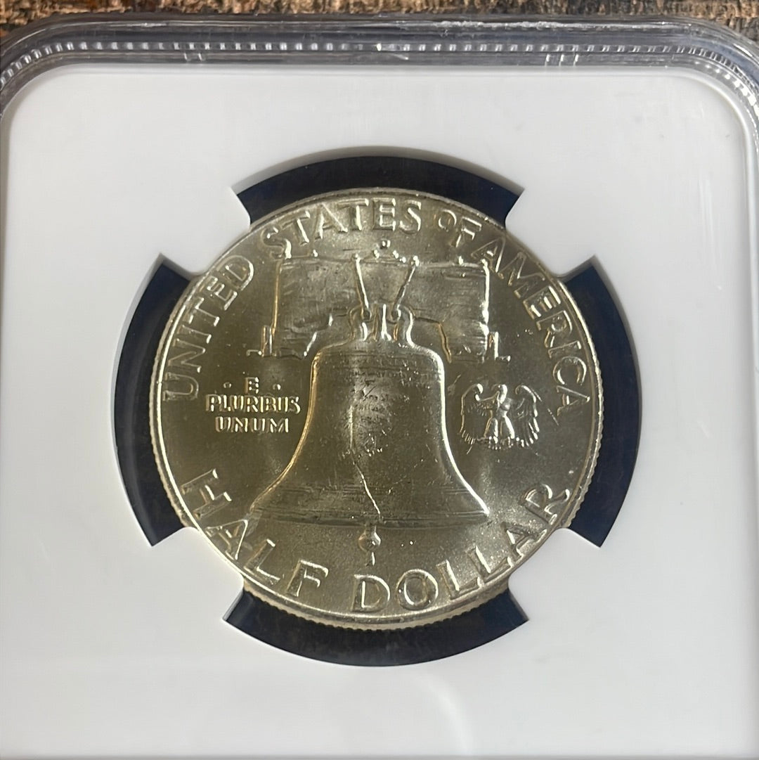 1960 D 50c Franklin Half Dollar NGC MS64 FBL