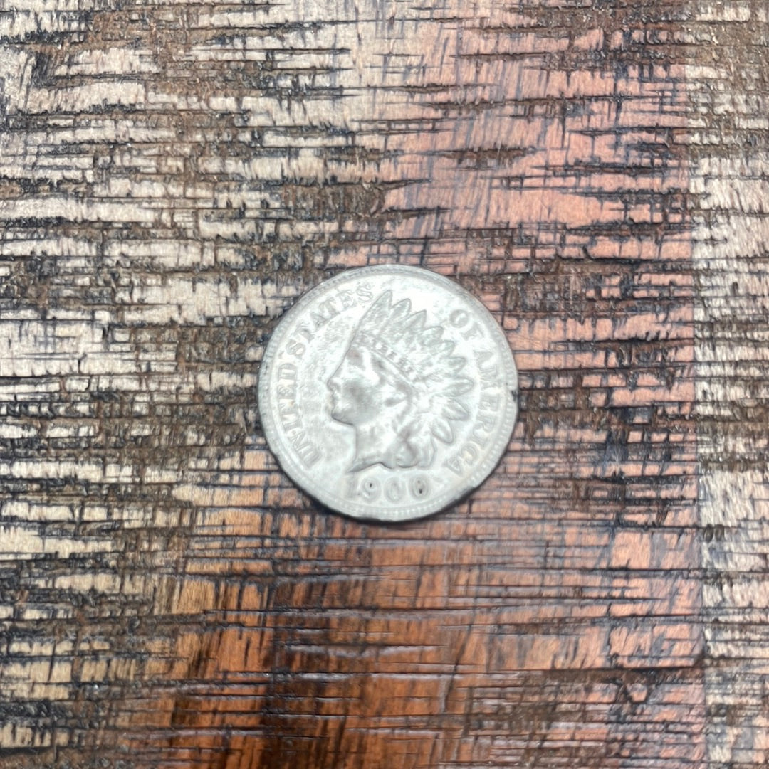 1900 1C US Indian Head Cent~ Silver Colored ~ Full Liberty