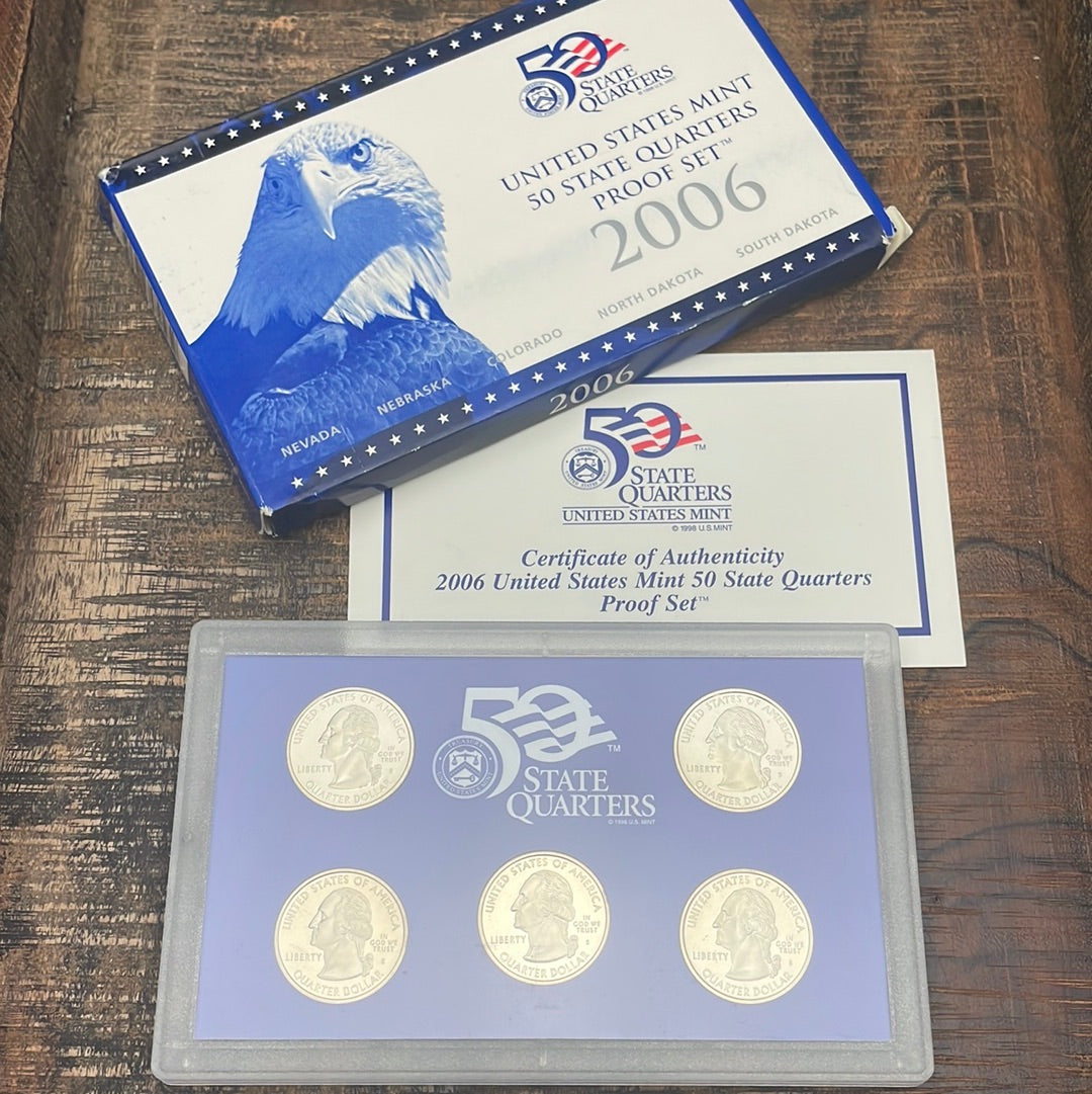 2006 US Mint 50 State Quarters Proof Set in OGP with COA
