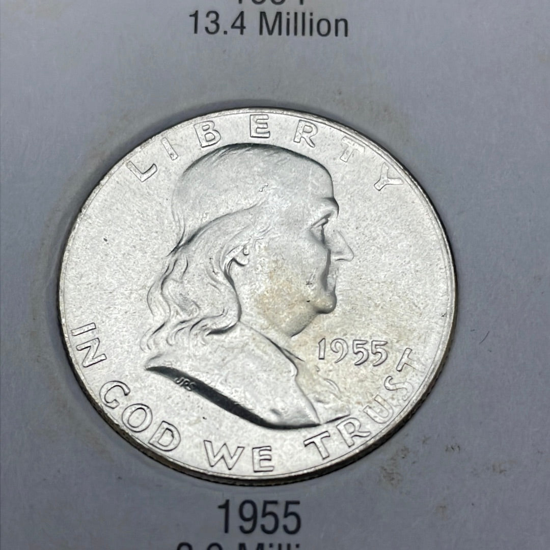 1948-1963 50C US Franklin Half Dollar Complete Book~1955 BUGS BUNNY