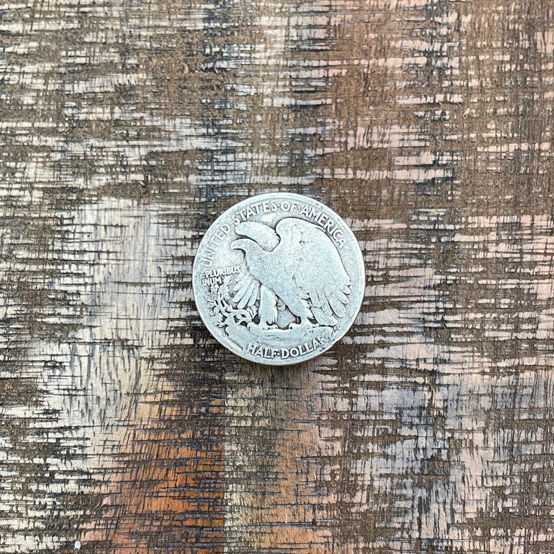 1917-S 50C US Walking Liberty Half Dollar - Mint Mark on Reverse