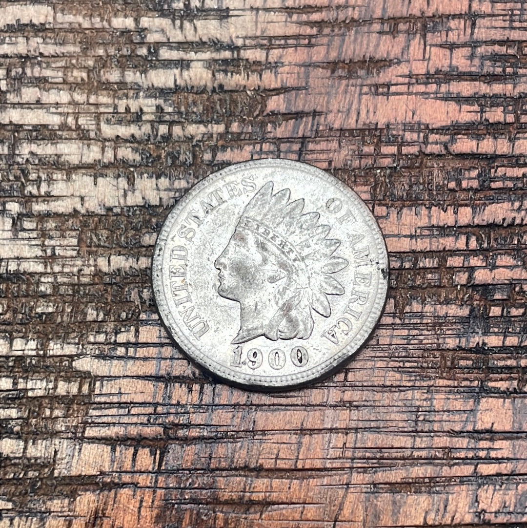 1900 1C US Indian Head Cent~ Silver Colored ~ Full Liberty
