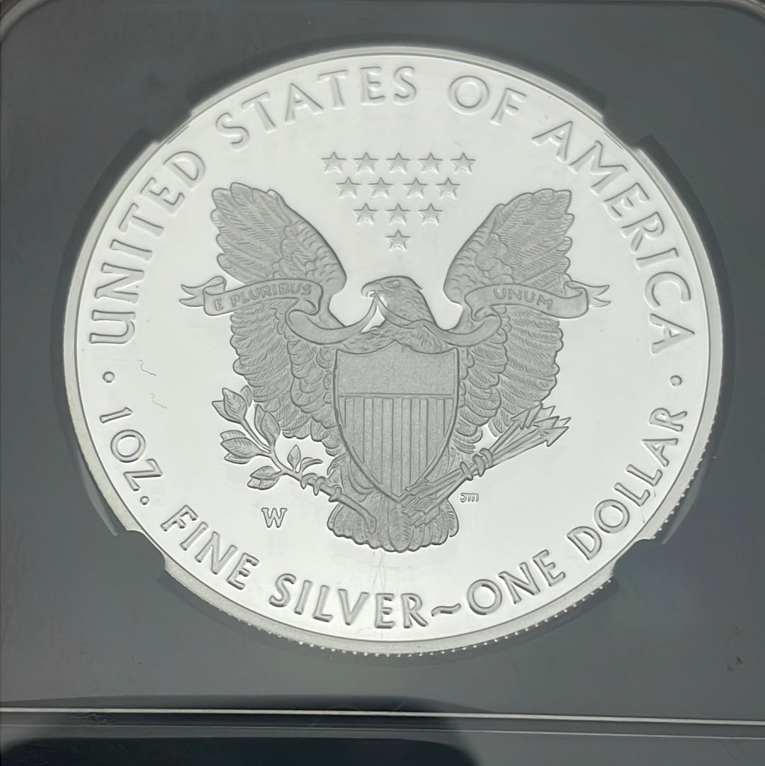 2021-W $1 US American Silver Eagle~ Heraldic Eagle T-1~ Congratulations Set~ FDOI~ NGC PF70 Ultra Cameo ~ Mercanti Signed
