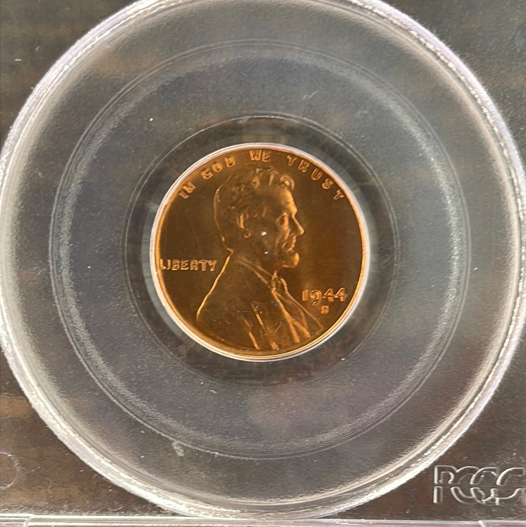 1944 PDS set of 3, 1c US Lincoln Wheat Cent PCGS MS66 RD