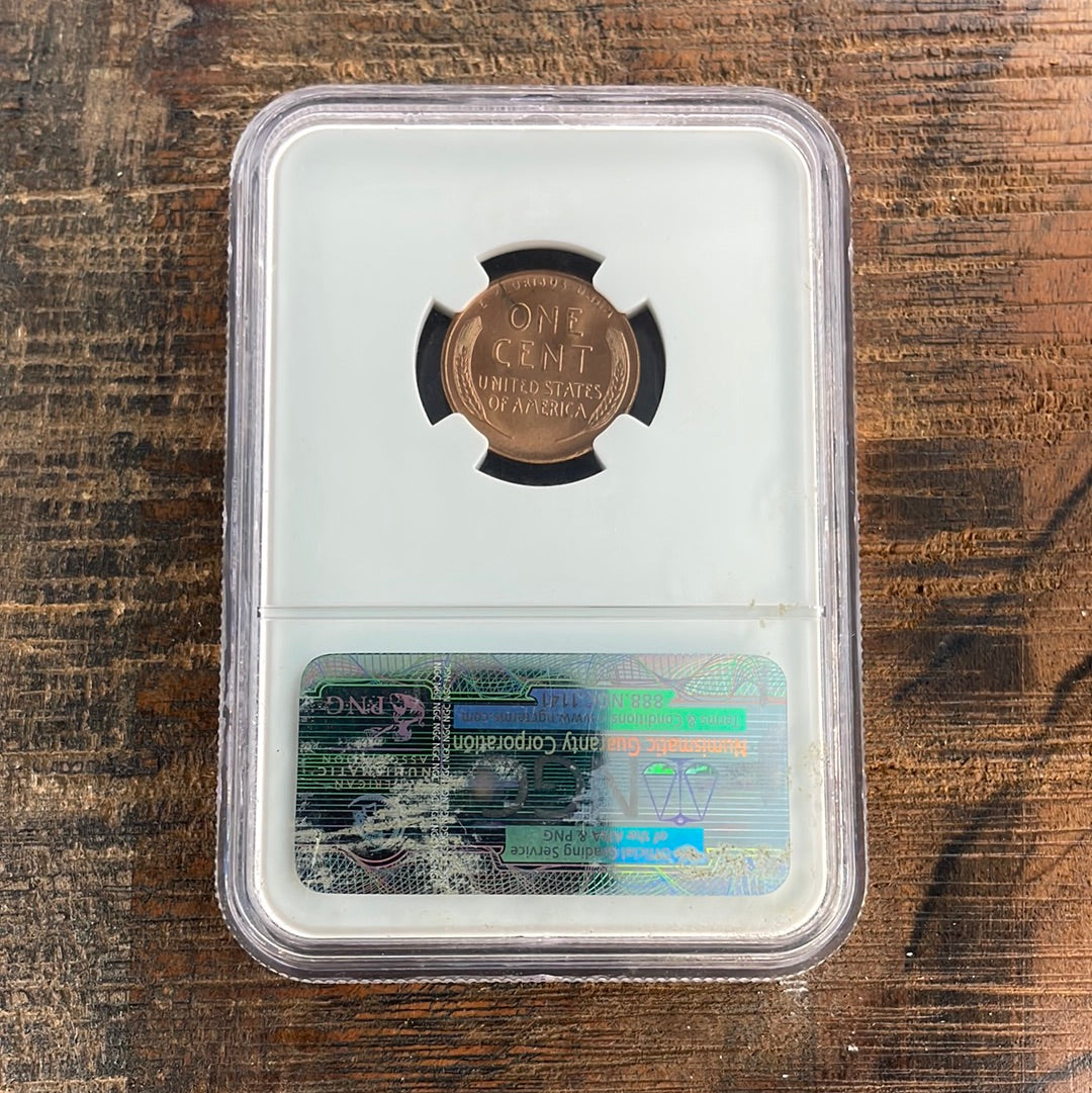 1958 D 1c US Lincoln Wheat Cent NGC MS66 RD