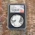 2021-S $1 US American Silver Eagle, Eagle Landing T-2, FDOI, NGC PF70 Ultra Cameo, Gaudioso Signed