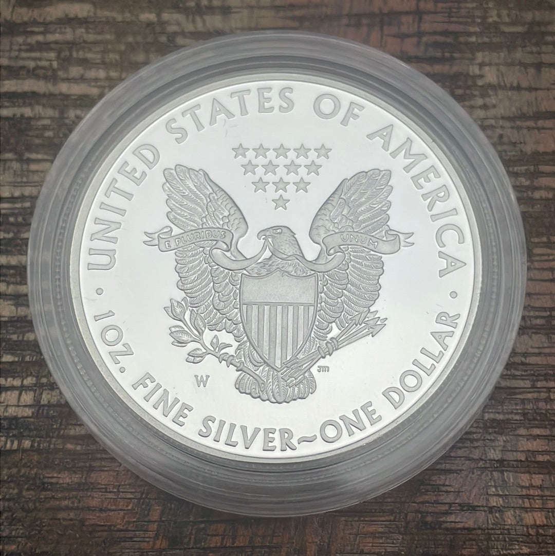 2012-W $1 US American Silver Eagle Proof Coin~Capsule, Presentation Case, Box, with COA.