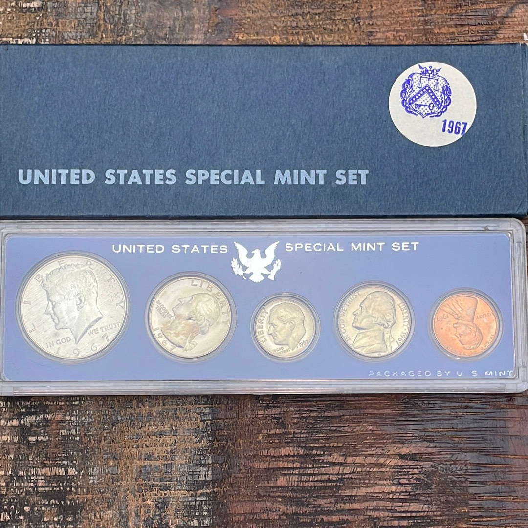 1967 Special Mint Set 5 coins in OGP. 40% Silver Half Dollar