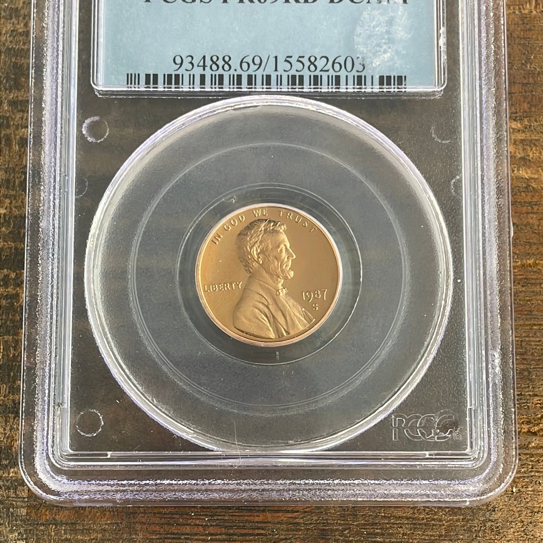 1987-S 1c US Lincoln Memorial Cent PCGS PR69RD DCAM