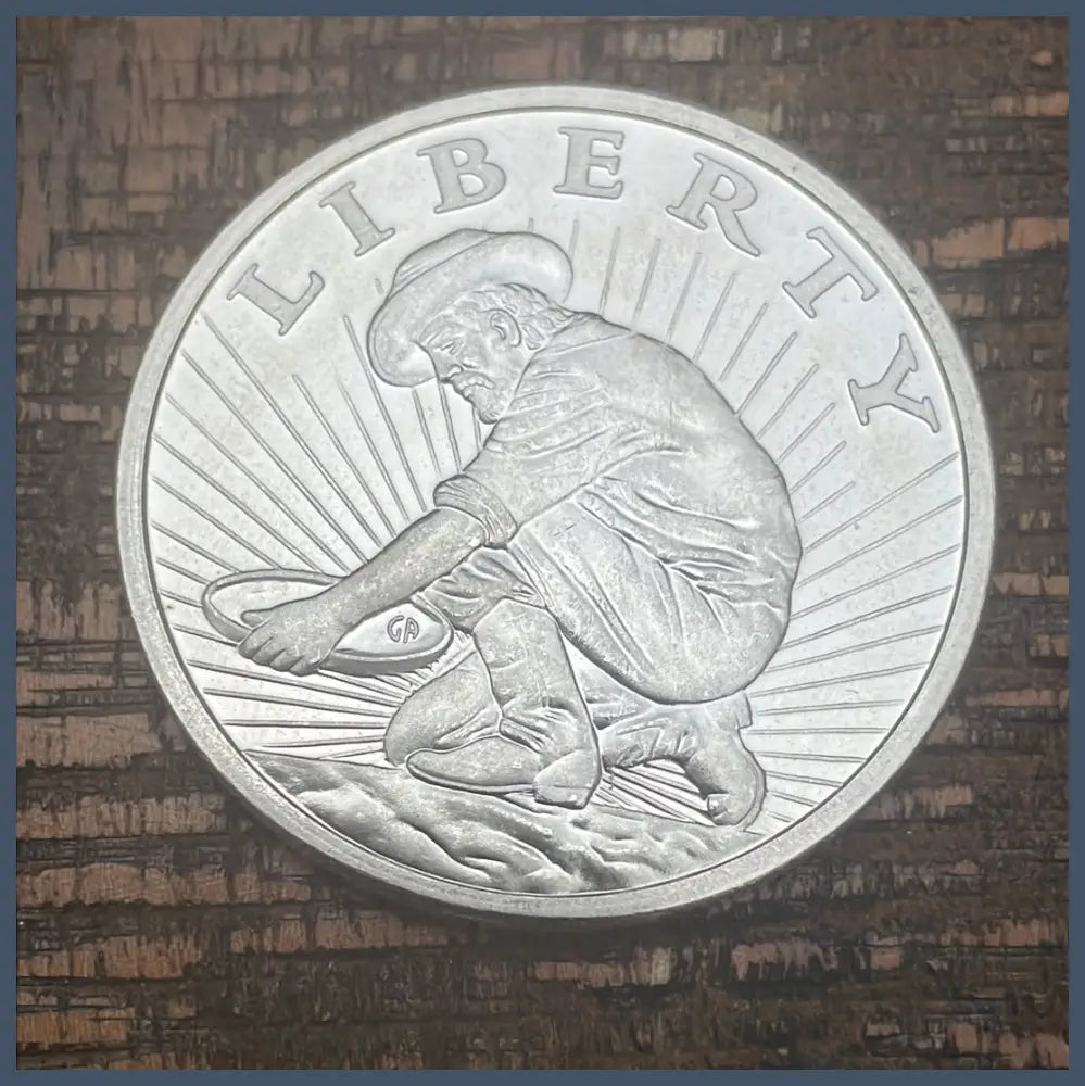 1 Oz California Bear Liberty Gold Miner.999 Silver Round ~ Collectible