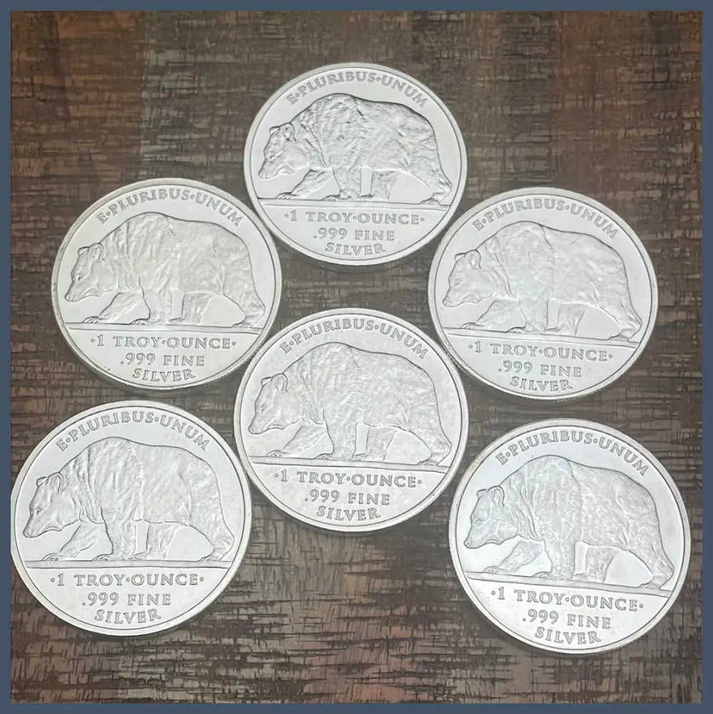 1 Oz California Bear Liberty Gold Miner.999 Silver Round ~ Collectible