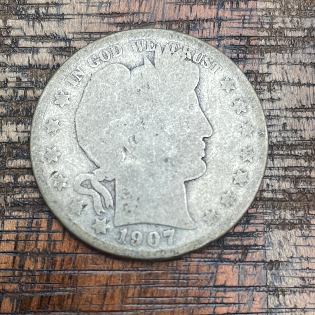 1907 50C US Barber Half Dollar