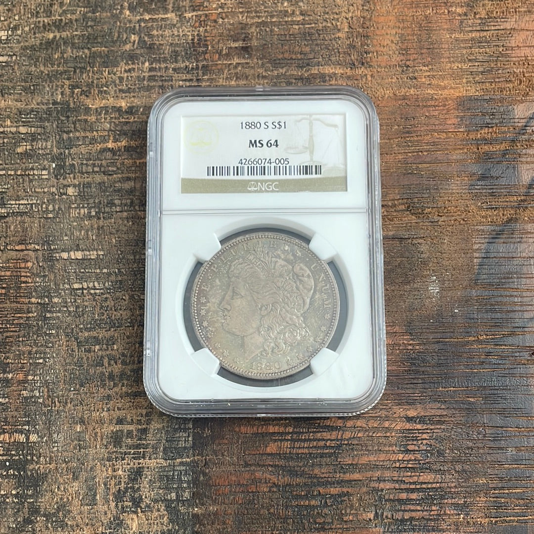 1880-S $1 US Silver Morgan Dollar NGC MS64