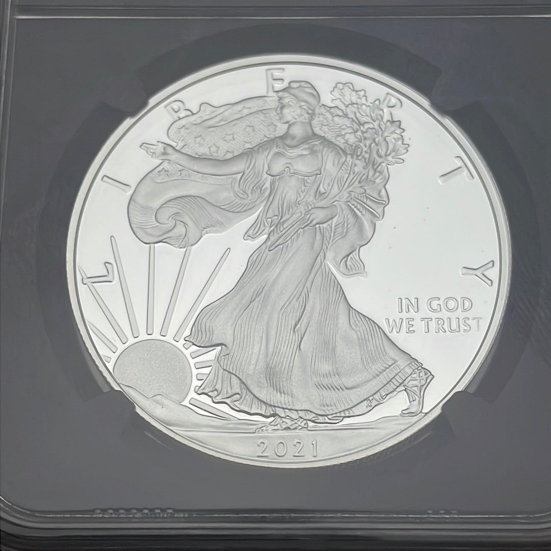 2021-W $1 US American Silver Eagle~ Heraldic Eagle T-1~ Congratulations Set~ FDOI~ NGC PF70 Ultra Cameo ~ Mercanti Signed