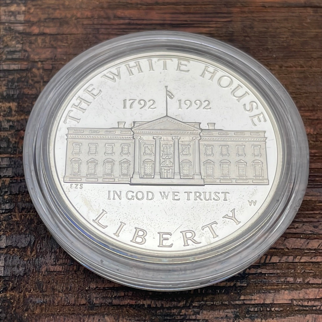 1992-W US $1 White House 200th Anniversary Proof Silver Dollar in OGP w/ COA