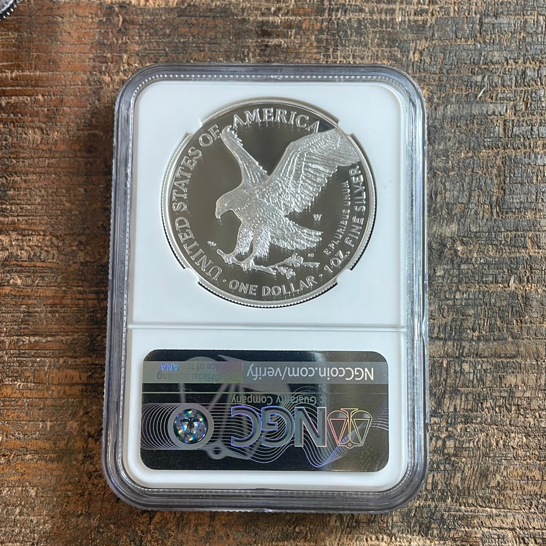 2021-W $1 American Silver Eagle. Type 2. NGC PF 70 Ultra Cameo.