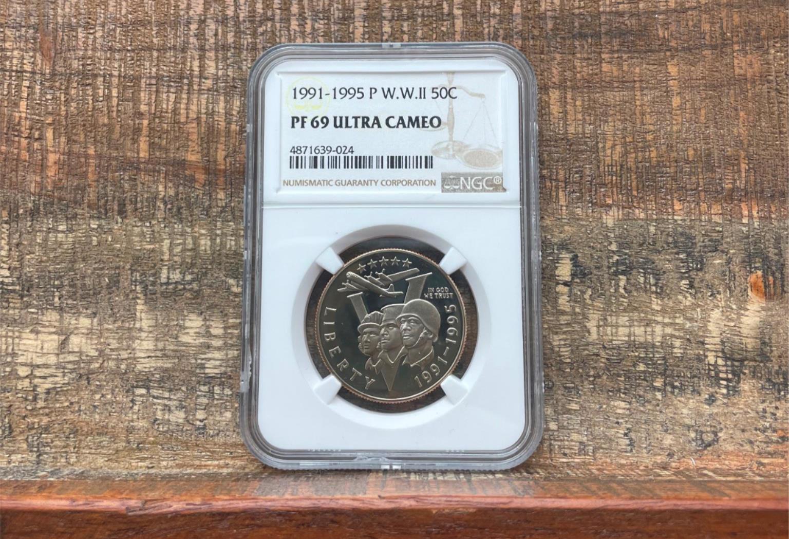 1991-1995 P 50c WWII Anniversary Half Dollar NGC PF69 Ultra Cameo-United States Rare Coin & Currency