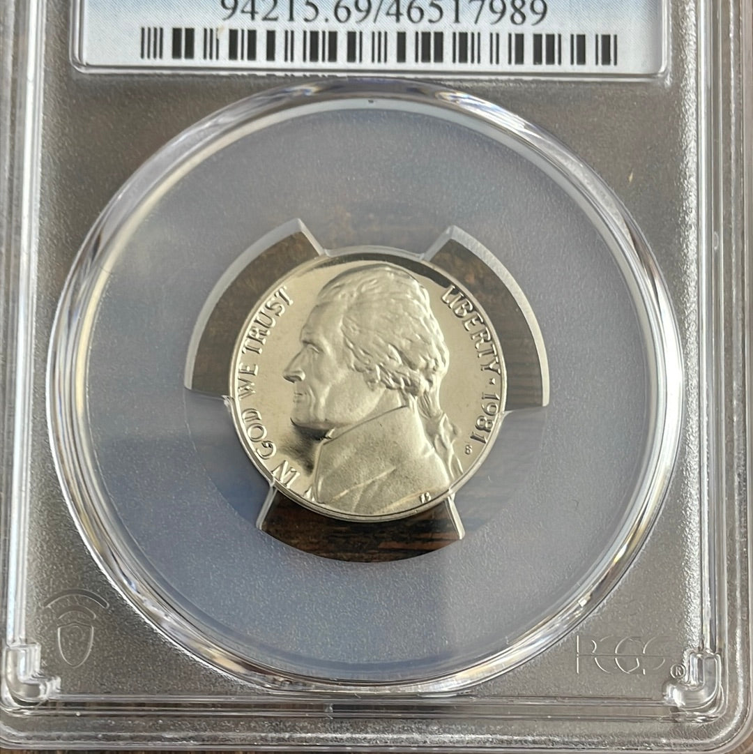 1981-S 5c US Jefferson Nickel PCGS PR69DCAM Type 1.