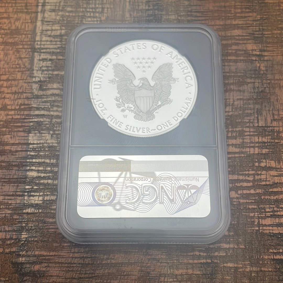 2021-W $1 US American Silver Eagle~ Heraldic Eagle T-1~ Congratulations Set~ FDOI~ NGC PF70 Ultra Cameo ~ Mercanti Signed