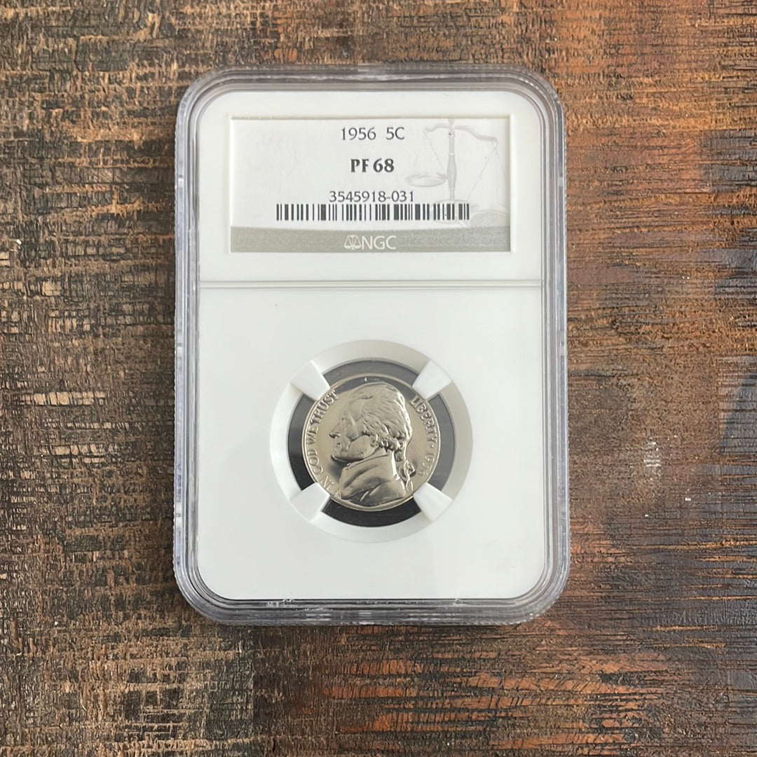 1956 5c US Jefferson Nickel NGC PF68