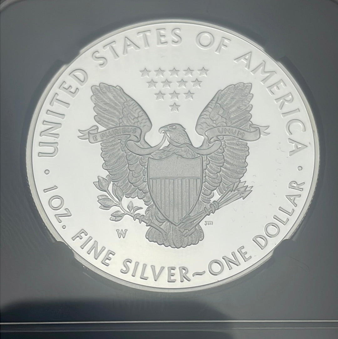2021-W $1 US American Silver Eagle~ Heraldic Eagle T-1~ Congratulations Set~ FDOI~ NGC PF70 Ultra Cameo~Mercanti Signed
