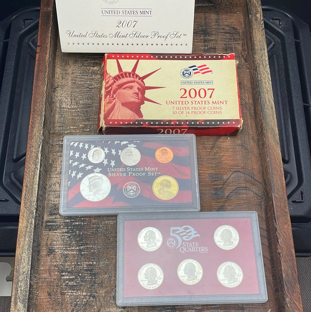 2007-S Silver Proof Set in OGP, 14 coin set.