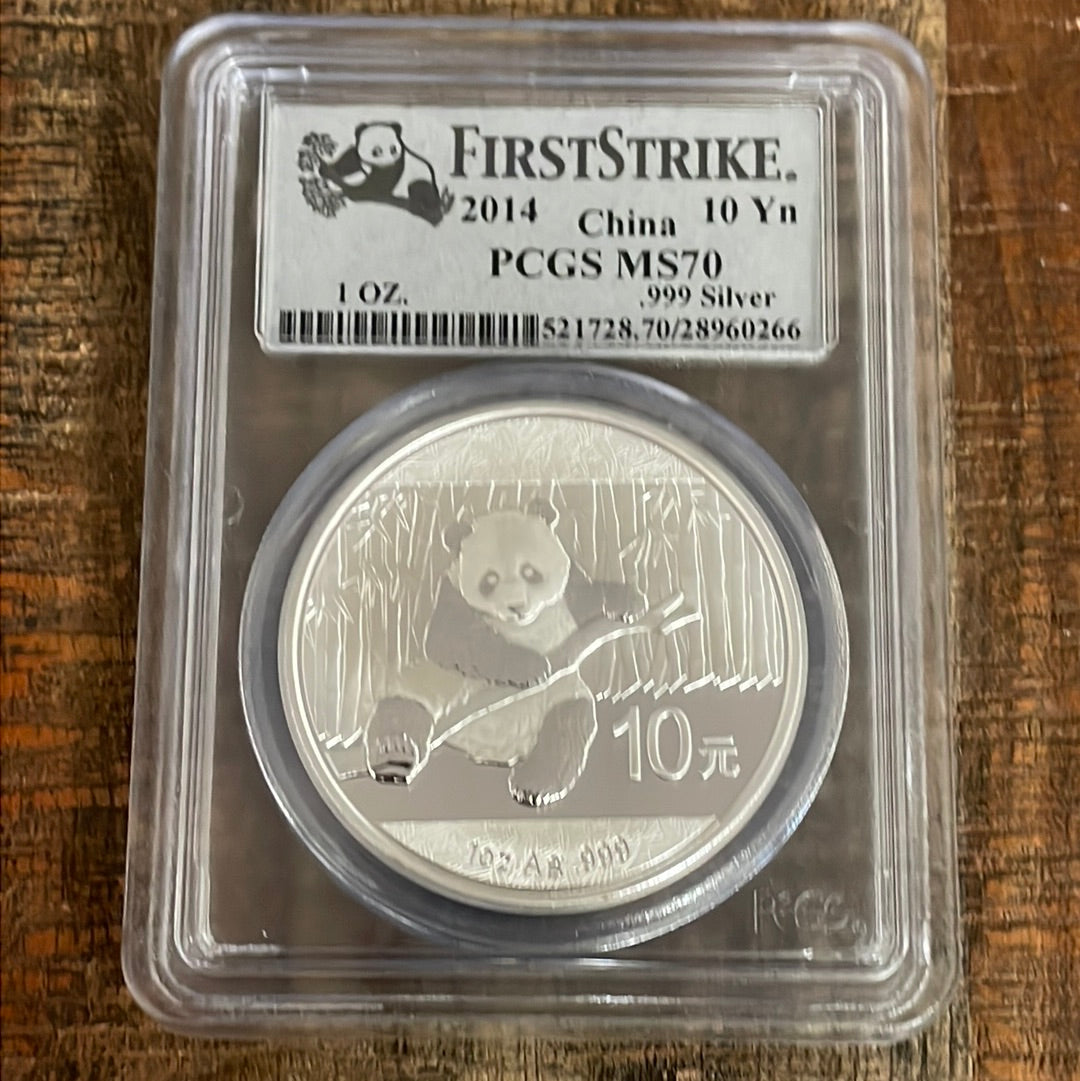 2014 10Yn China Silver Panda~ PCGS MS70