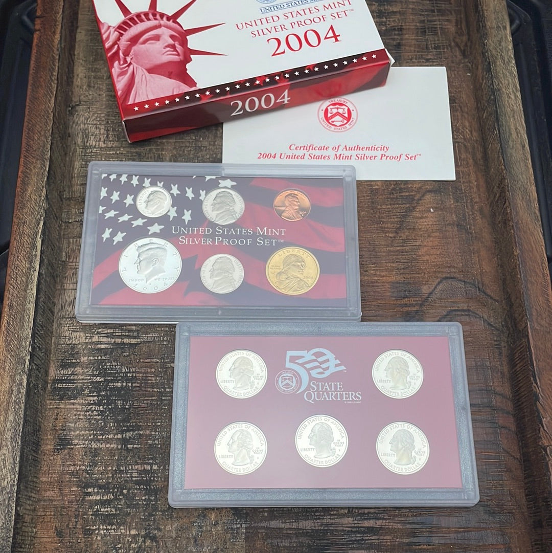 2004-S Silver Proof Dollar in OGP with COA