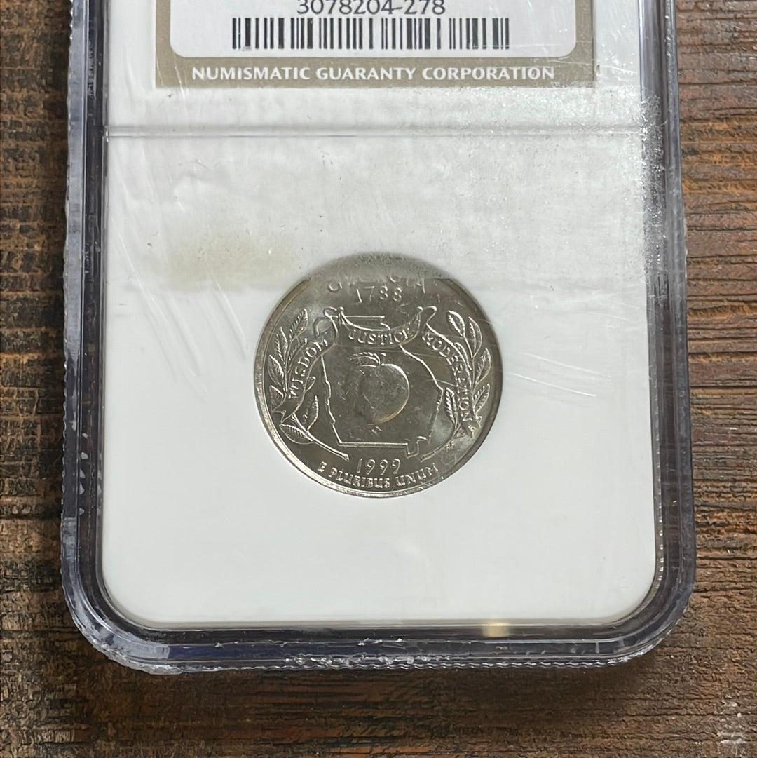 1999 25c US Washington Quarter (Georgia) NGC Brilliant Uncirculated.