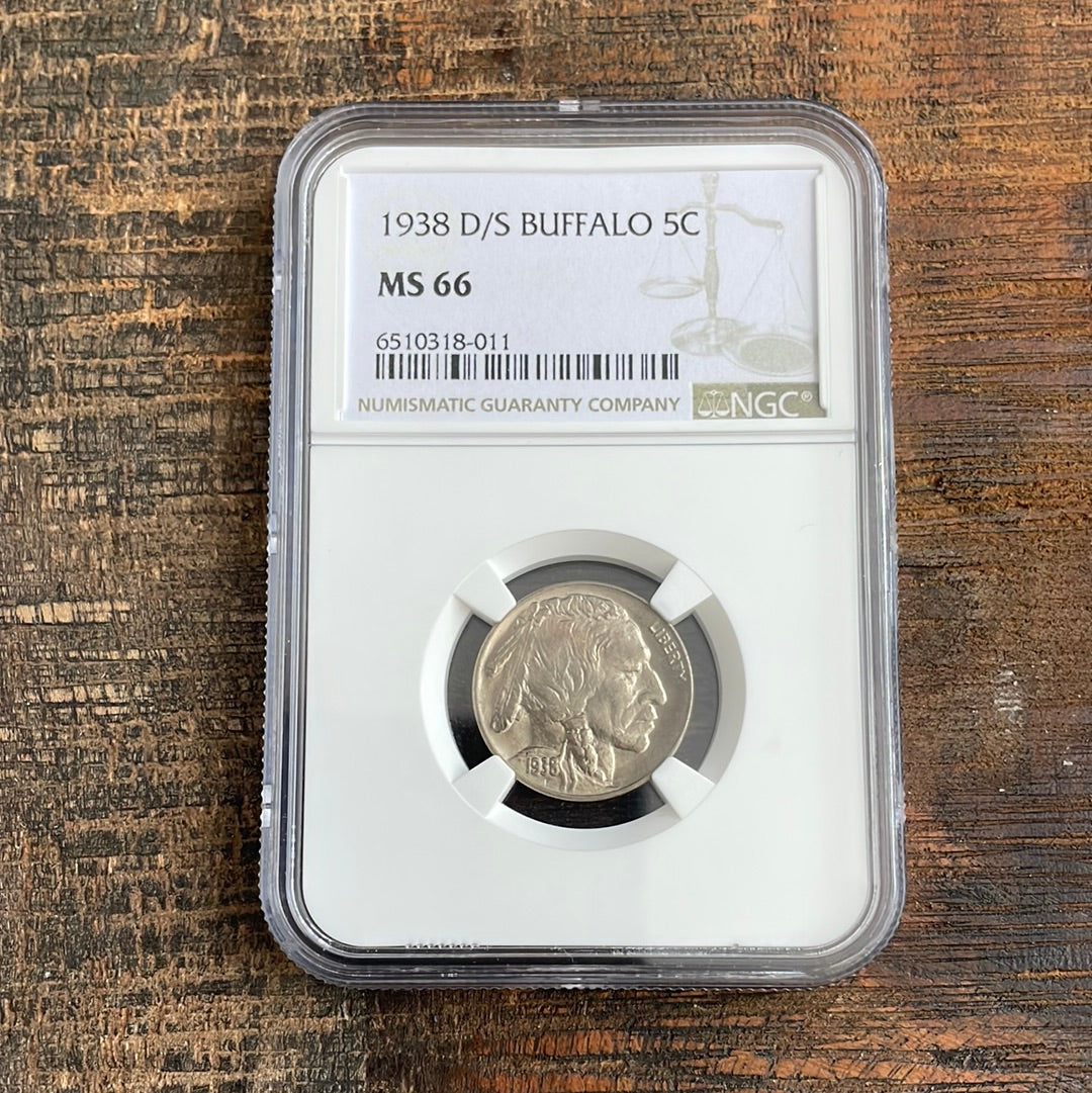 1938-D/S 5c US Buffalo Nickel NGC MS66