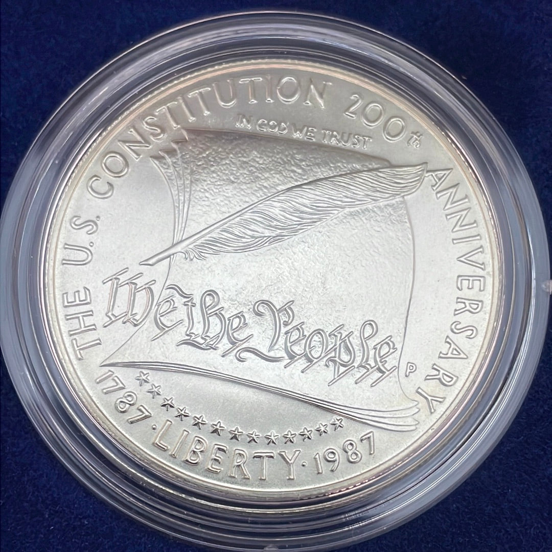 1987 $1 US Constitution Silver Dollar Commemorative Coin-Business Strike OGP