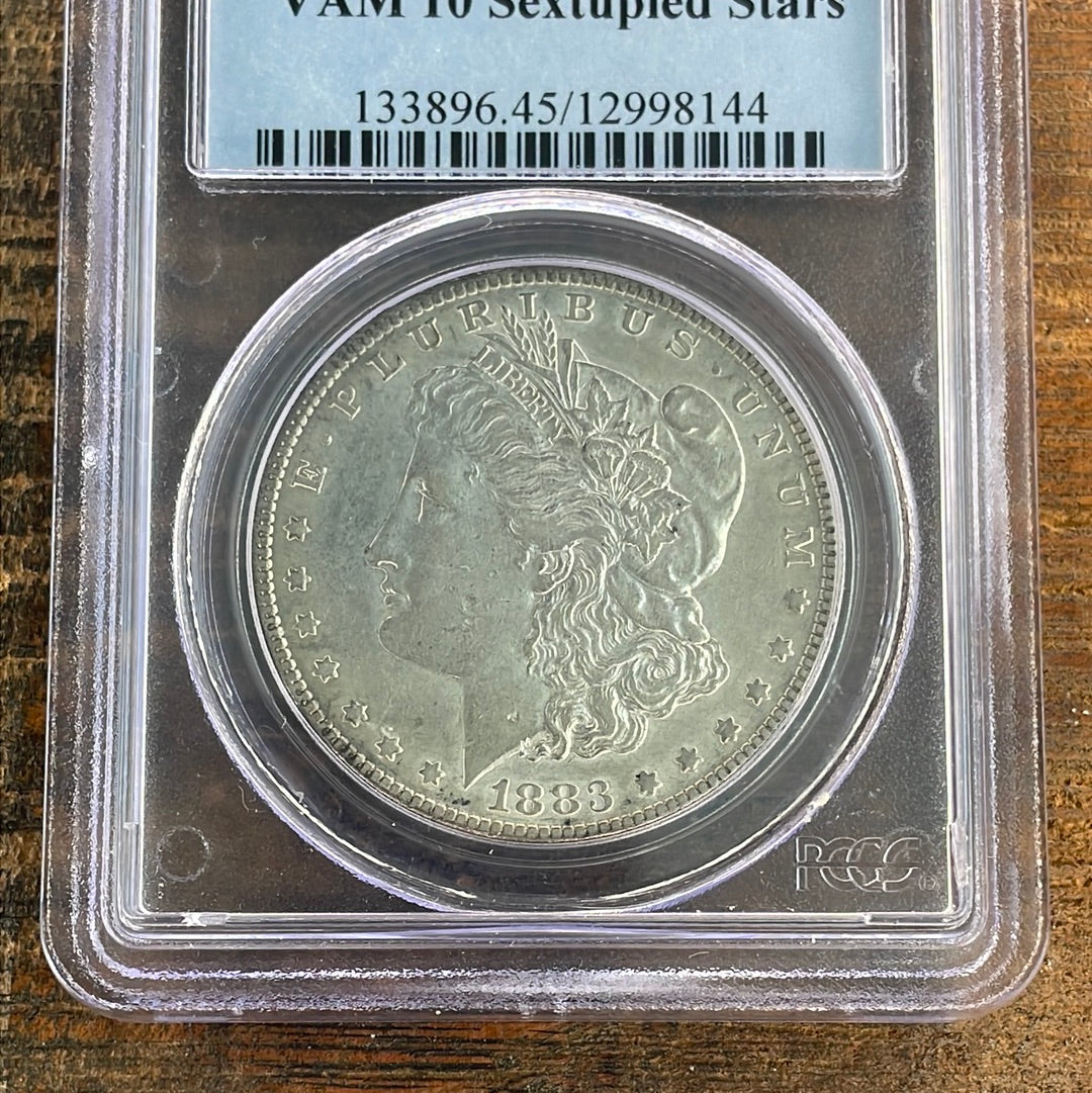 1883 $1 US Morgan Silver Dollar PCGS XF45 VAM 10 Sextupled Stars TOP 100