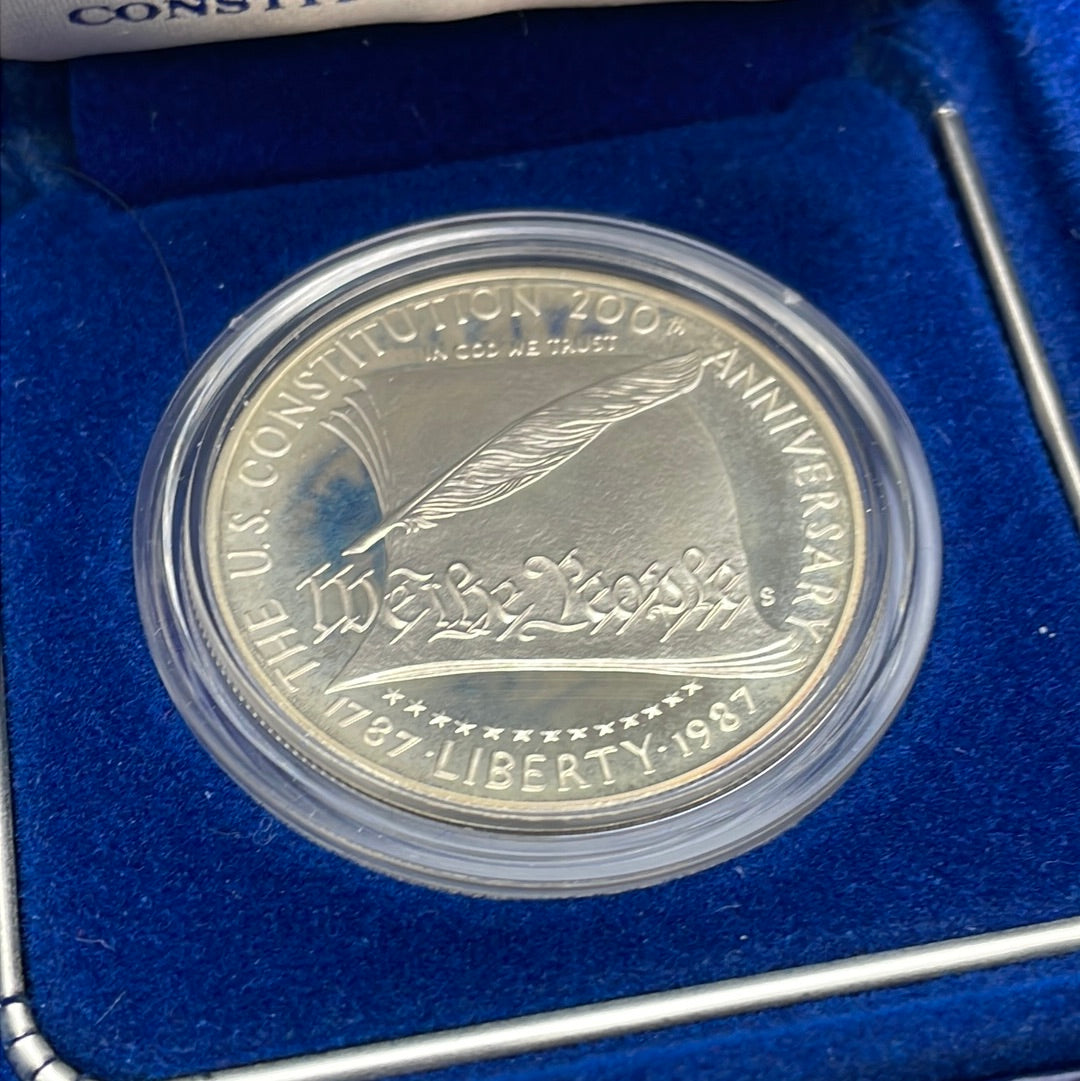 1987 $1 US Constitution Silver Dollar Commemorative Coin-Proof Strike in OGP