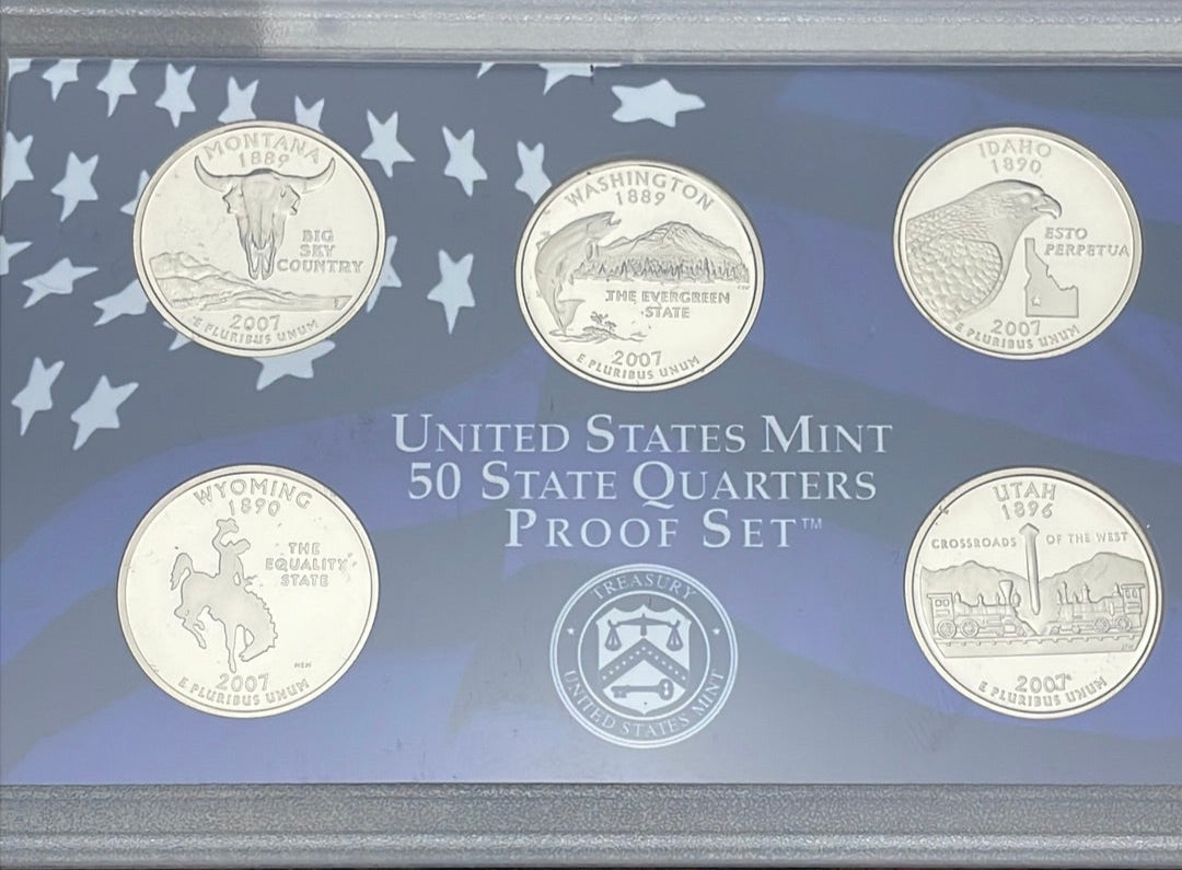 2007 US Mint 50 State Quarters Proof Set in OGP with COA