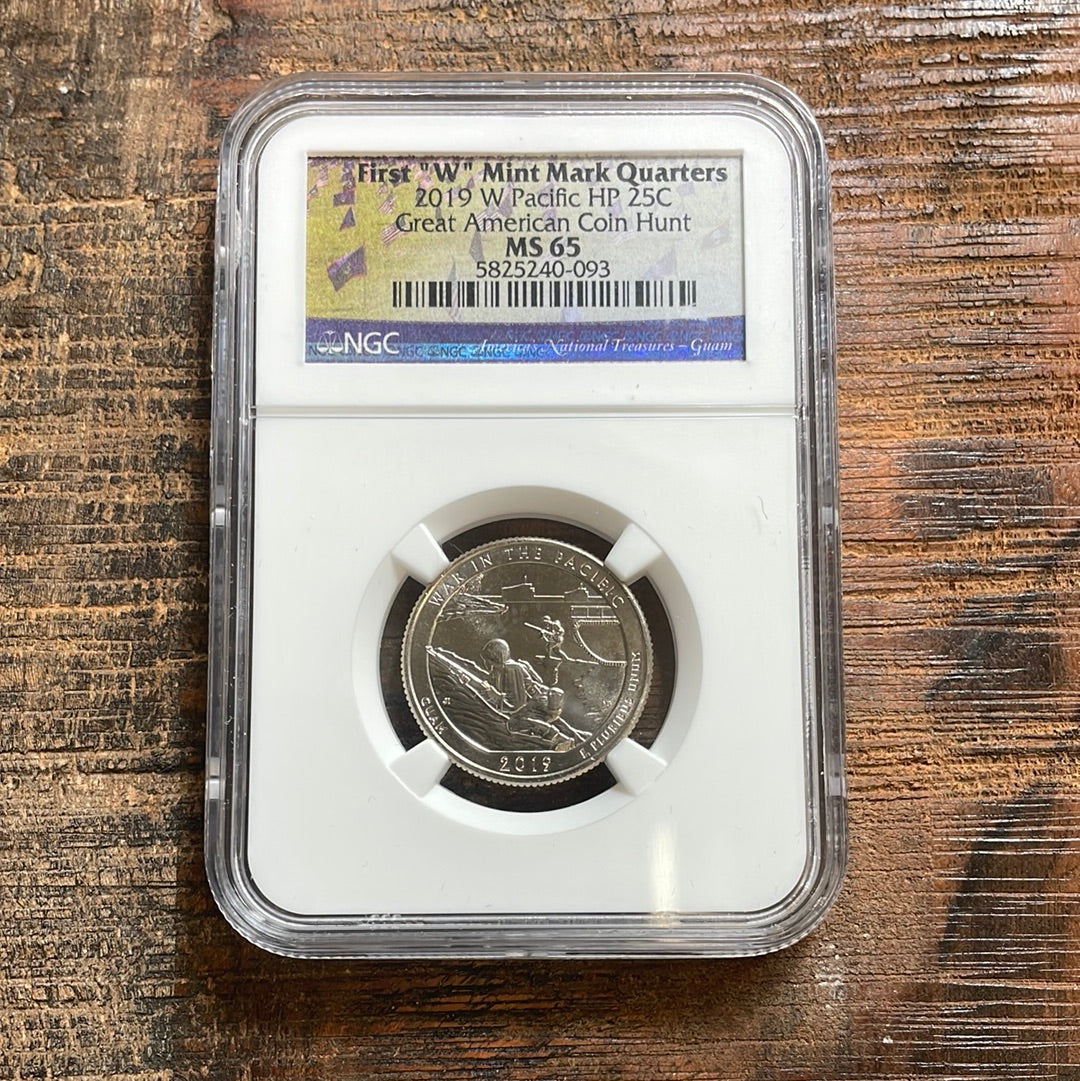 2019 W Pacific HP 25c Great American Coin Hunt NGC MS 65