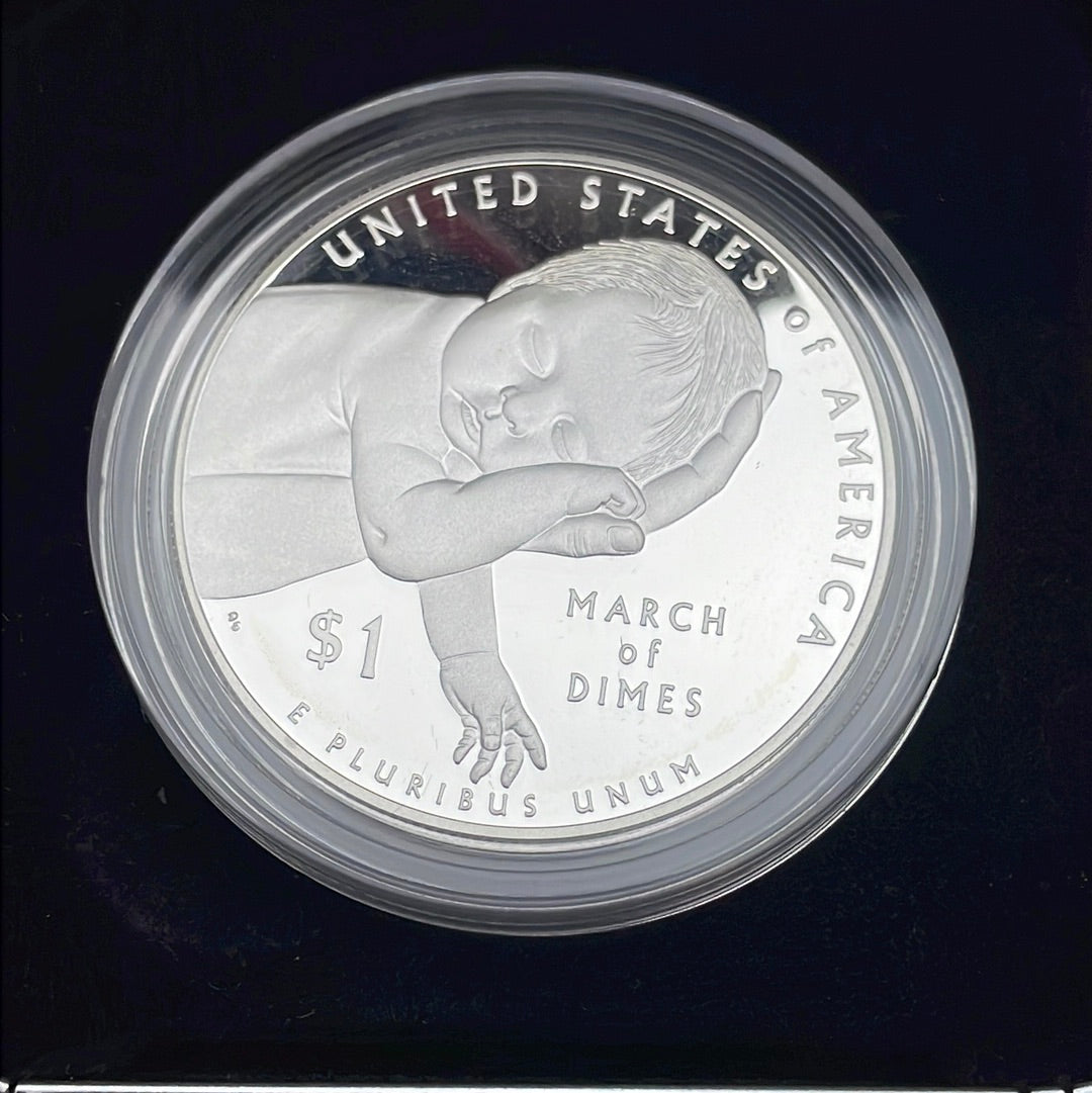 2015-W $1 US Mint March of Dimes Silver Dollar-Proof Coin in OGP